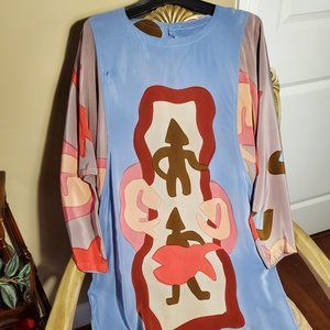 Mosswear Hand Painted Silk Dress – Size L